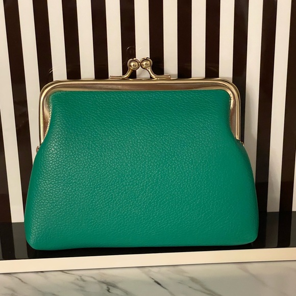 Green Kisslock Purse Bag Wallet - Picture 2 of 6